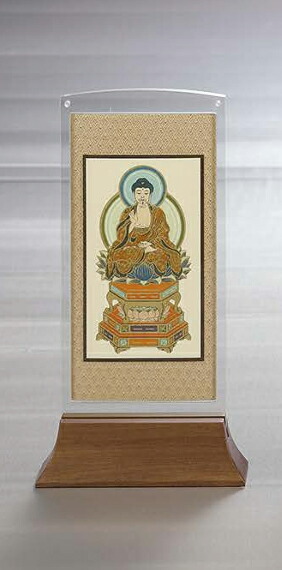 国産スタンド 掛軸 恵透WAL（豆代）御本尊一幅【掛け軸 アクリル スタンド 自立型 家具調 掛軸 本尊 ウォールナット 無垢 日本製 高級 専門店】