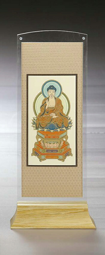 国産スタンド 掛軸 恵透栓（中）御本尊一幅【掛け軸 アクリル スタンド 自立型 家具調 掛軸 本尊 栓 無垢 日本製 高級 専門店】｜inoriクラフト 仏壇 仏具 お線香