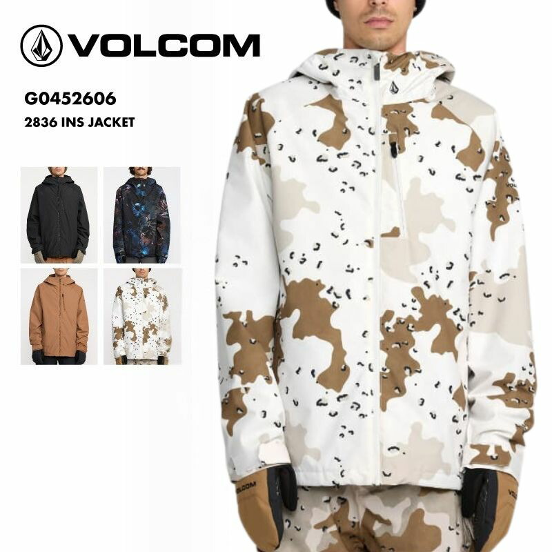 VOLCOM/ボルコム スノーボードウェアメンズ スノージャケット 2836 INS JACKET 2026 SNOW G0452606 スノーウェア スノボウェア スノーボード スキー ジャケット単品 中綿入り 2レイヤー 防水透湿性 20,000mm/20,000gm? ゲレンデ 防寒着 アウター ブランド 男性用