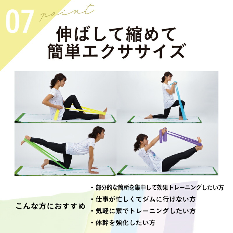 フィットネスエクササイズバンドOCFG-120Bゴムバンドリハビリ筋トレストレッチ運動おうちトレーニング宅トレ