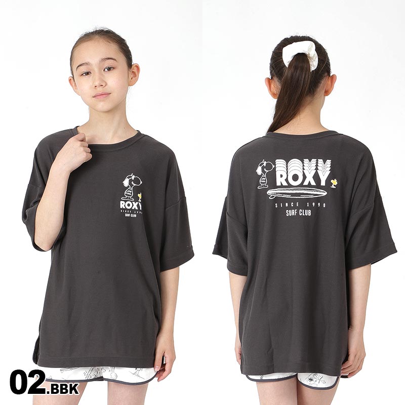 市場 ROXY TLY222111 Tシャツ ラッシュガード スヌーピー キッズ 半袖 コラボ UVカット ロキシー PEANUTS 吸水速乾