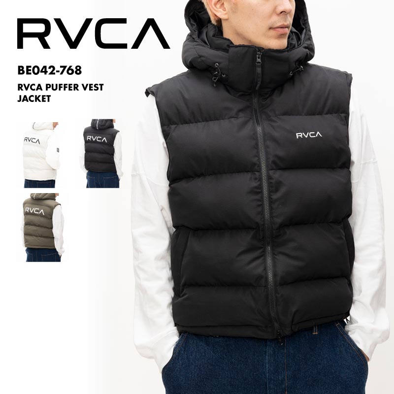 ルーカ ダウンベスト パフベスト ブラック ロゴあり RVCA ダウンベスト ベスト メンズ PUFFER VEST ジャケット