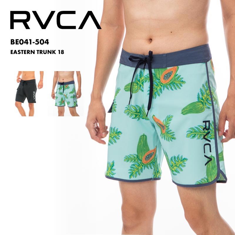 ルーカ サーフパンツ メンズ グリーン 緑 リーフ柄 30サイズ 18インチ丈 EASTERN TRUNK 18 ボードショーツ 海パン 水陸両用 4wayストレッチ シンプル ウエスト サイドスリット 海パン プール ライトブルー BE041-504 RVCA SALE セール アウトレット 激安 《OTMSS》 《☆》