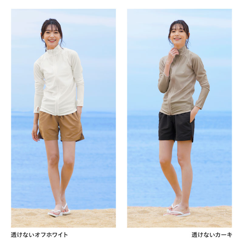 エントリーP10倍 ラッシュガード 水着 レディース フードなし UV