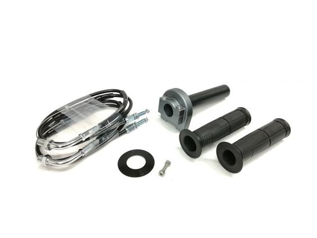 要納期確認 ACTIVE アクティブ 汎用スロットルキット TYPE-1 ガンメタ 巻取φ32 [ワイヤー:メッキ金具 900mm] 1068691