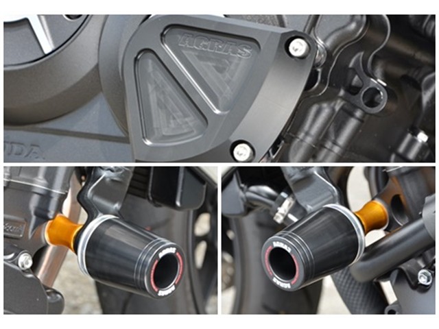 アグラス レーシングスライダー 3点SET フレーム φ50ロゴ有＋右側クランクB BLK (342-181-004BX)