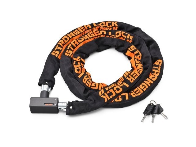 在庫有り 当日発送 DAYTONA デイトナ バイク用 チェーンロック φ8mmスチール合金製 LEDライト付き鍵 ストロンガーチェーンロック 鍵タイプ 2.5m 48436