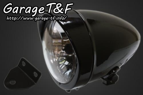 在庫有り Garage T&F ティーアンドエフ SR400 4.5インチロケットライト(ブラック)&ライトステー(タイプC)KIT SR400HL03