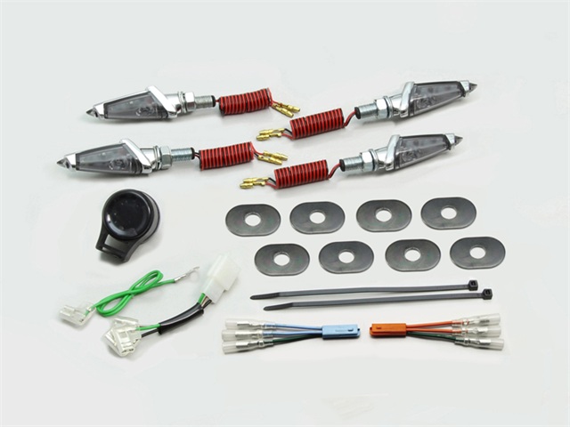 要納期確認 HURRICANE ハリケーン LEDダガーウインカーKit GROM(16) メッキ スモークレンズ HA5229MS