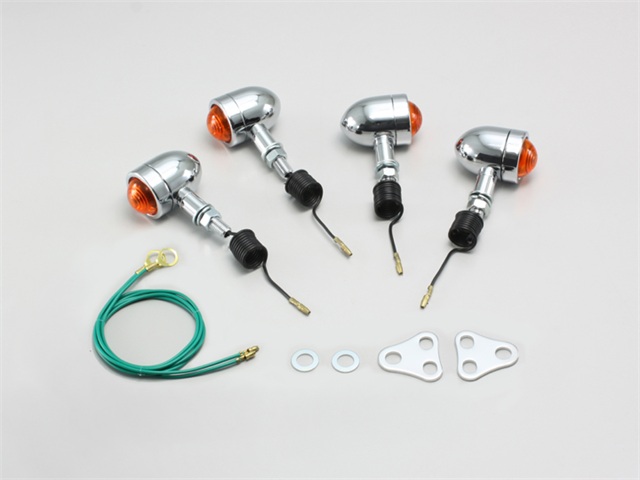要納期確認 HURRICANE ハリケーン ミニブレットウインカーkit SR400/500(88/8- キャブ/FI車) オレンジレンズ HA5303-02