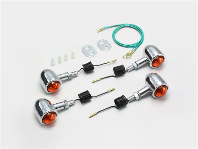 要納期確認 HARRICANE ハリケーン ミニブレットウインカーkit ステムマウントP JAZZ オレンジレンズ HA5424-01