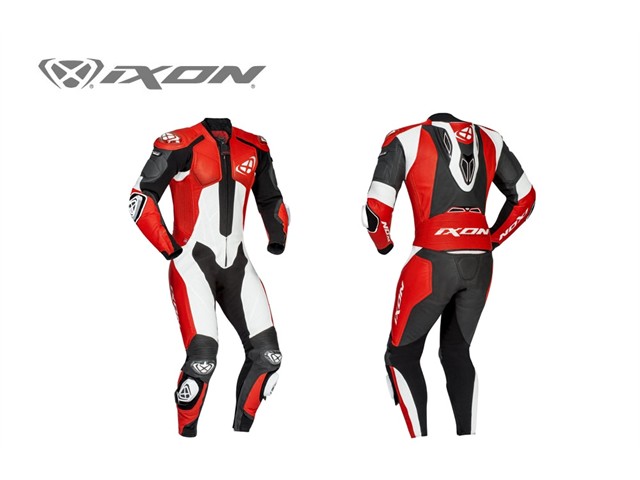 IXON（イクソン）レーシングスーツVENDETTA EVO A (BLACK/RED/WHITE) アジアフットモデル/MFJ公認 サイズ:L 102201025-1059-L