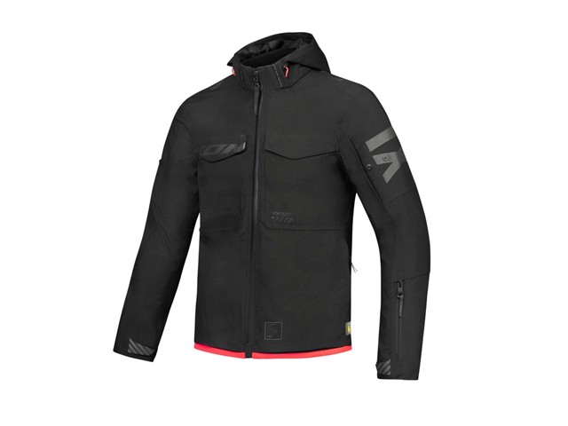 IXON（イクソン）M-PARK WP A 秋冬オールシーズンジャケット(BLACK/BRIGHT RED) サイズ:2XL 105101087-1117-2XL