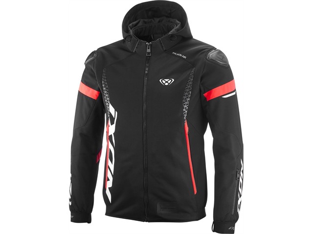 IXON（イクソン）M-PULSION AIR A ジャケット (BLACK/WHITE/BRIGHT RED) サイズ:M 100101210-1081-M