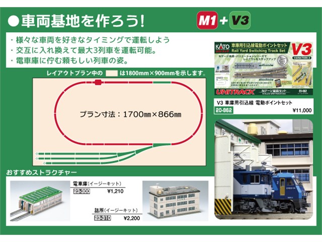 楽天市場】Nゲージ V3 車庫用引込線電動ポイントセット 拡張 パーツ