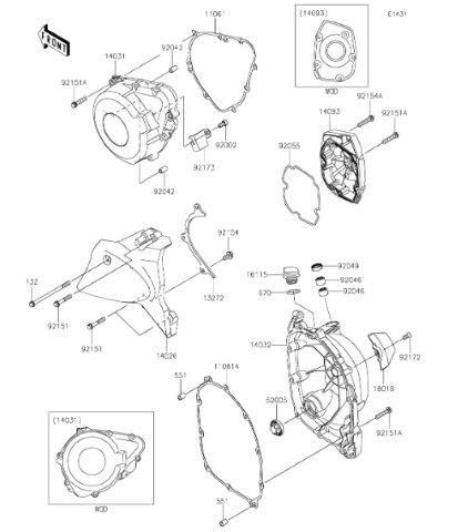 Kawasaki Z900RSカバークラッチ 14032-0640 NEW】Kawasaki Genuine 2018-2022 Z900RS COVER CLUTCH 14032