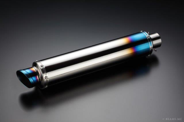 BEAMS ビームス マフラー スリップオン 汎用サイレンサーφ100x450mm ヒートチタン スラッシュテール 【差込径】φ50.8 U101-02-002|OCC netshop