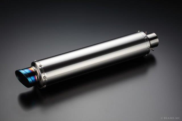 BEAMS ビームス マフラー スリップオン 汎用サイレンサーφ100x450mm チタンソリッド スラッシュテール 【差込径】φ60.5 U102-02-001