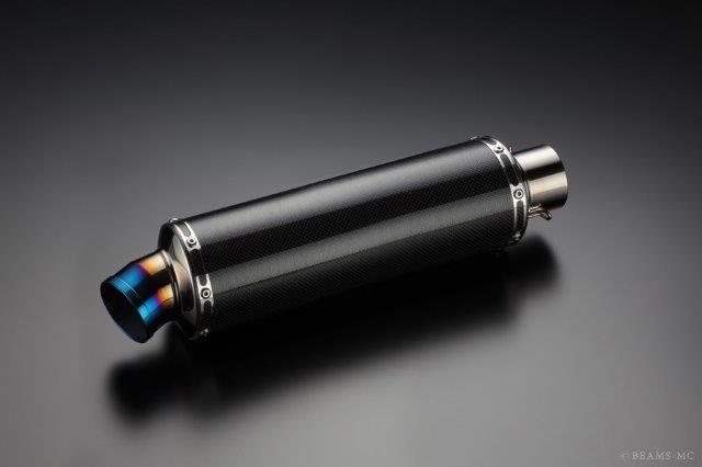 BEAMS ビームス マフラー スリップオン 汎用サイレンサーφ100x300mm カーボン GPテール 【差込径】φ60.5 U203-01-001