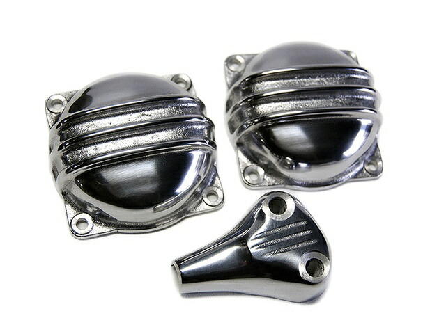 Motor Rock モーターロック FORK W650用 キャブレタートップカバー 'Rounded Fin' セット 7137-01S