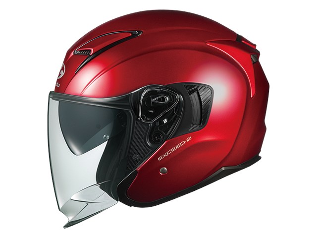 在庫有り OGK オージーケーカブト ヘルメット EXCEED2シャイニーレッド XSサイズ(53-54)