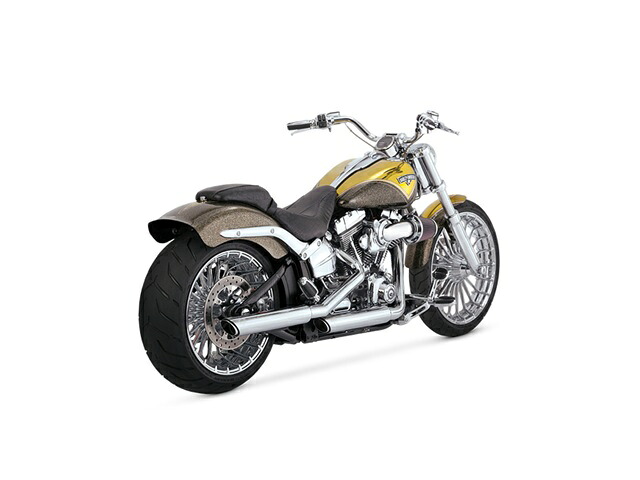 バンスアンドハインズ TwinSlash 3in S/O ツインスラッシュ 3インチ スリップオン クローム マフラー SOFTAIL 07-09 16834