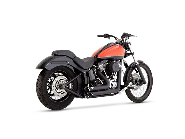 バンスアンドハインズ ShortShots Staggered PCX ショートショットスタッガード ブラック マフラー SOFTAIL 12-17 1800-2598｜OCC　netshop