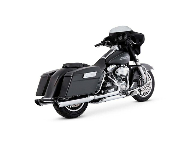 バンスアンドハインズ TwinSlash Round ツインスラッシュ ラウンド スリップオン クローム マフラー TOURING 95-16 1801-0392｜OCC　netshop