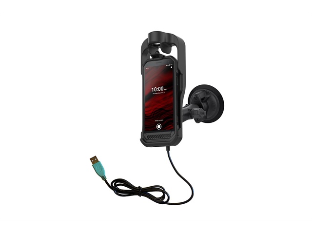 ラムマウント Kyocera DuraForceUltra 5G(E7110)専用パワードック＆ツイストサクションベースセット(標準アーム) 1インチボール RAM-B-166-KYO1PU｜OCC　netshop