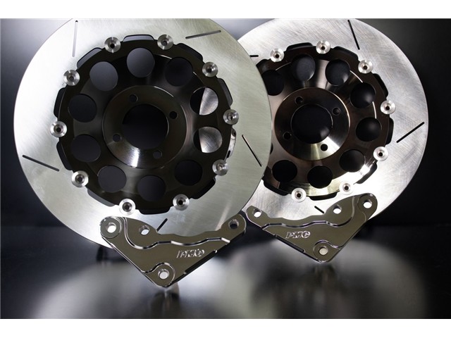 在庫有り PMC ピーエムシー DRAFT 320φローター&サポートセット 4H KZ 漆黒メッキ 133-3100|OCC netshop