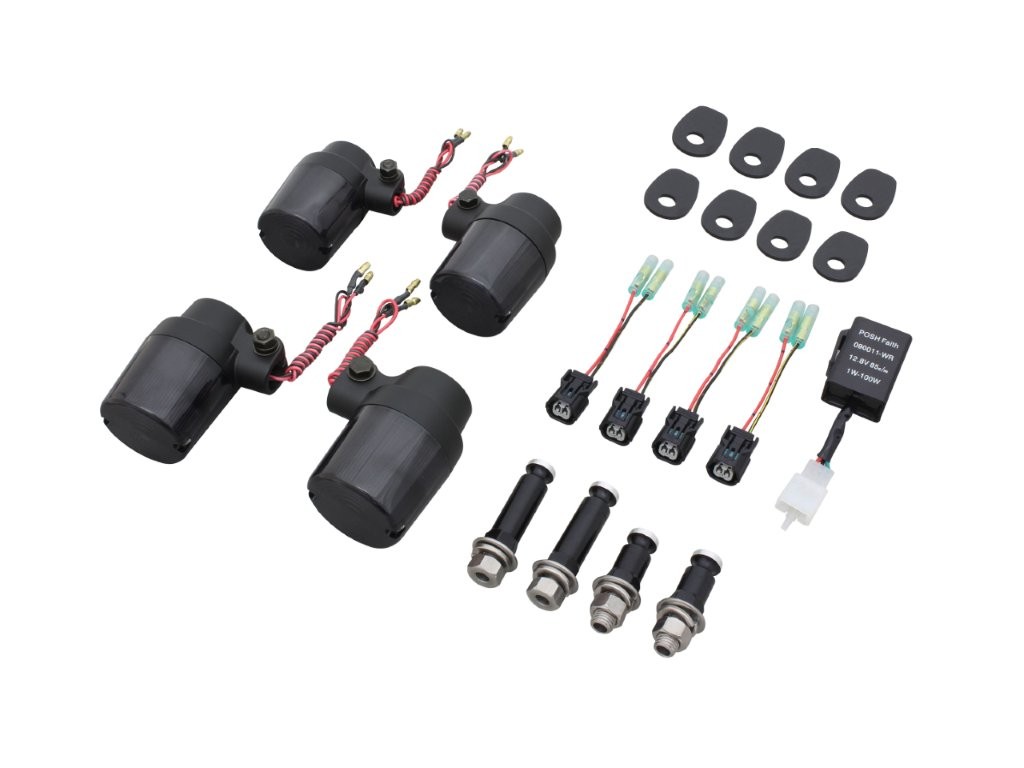 要納期確認 POSH ポッシュ LED スーパーバイクウインカー車種専用キット ブラックボディ/スモークレンズ KAWASAKI カワサキ Z900RS/CAFE Z650RS 132195-76