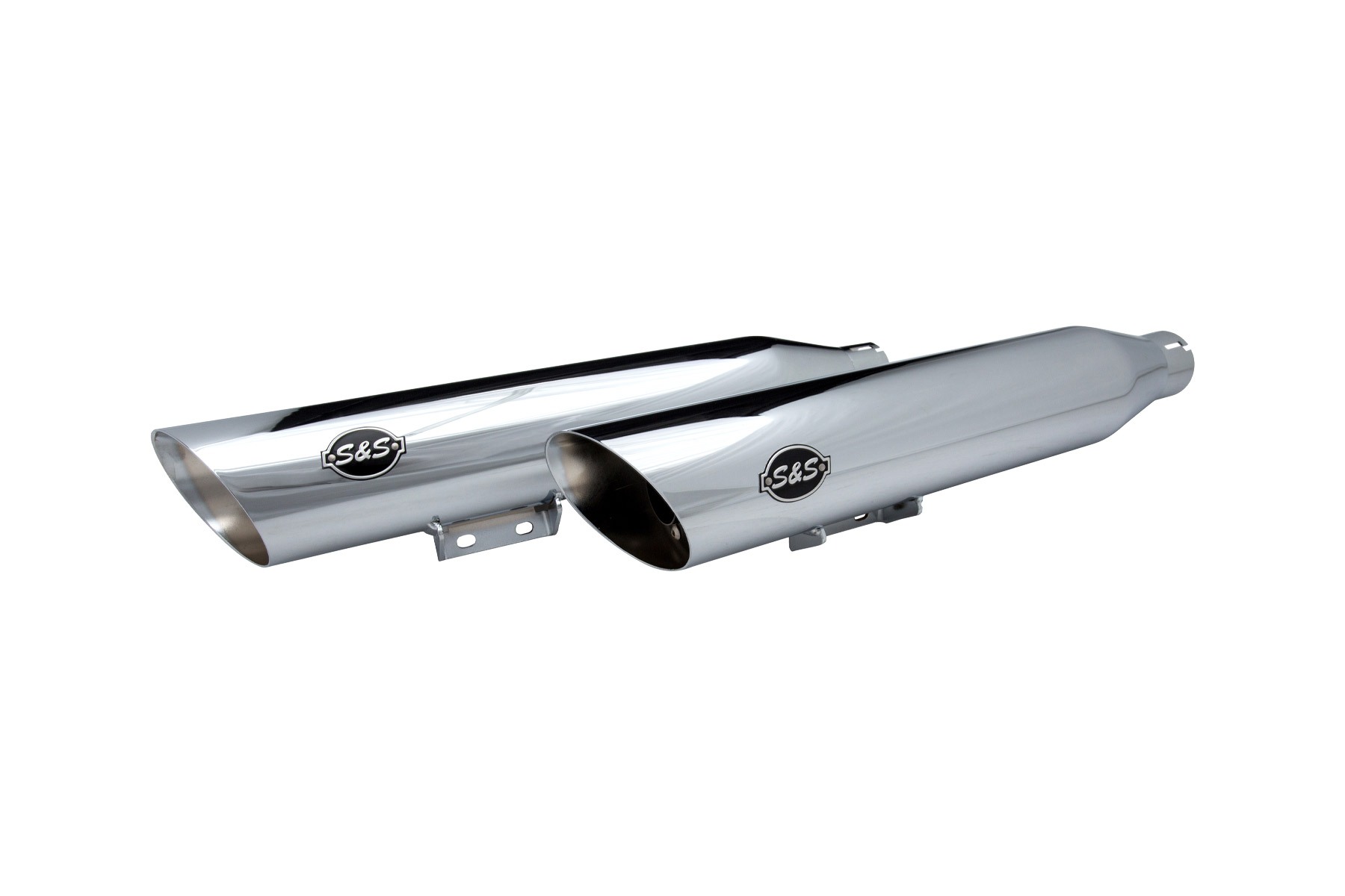 S&S Cycle エスアンドエスサイクル スリップオン スラッシュカット クローム M8ソフテイル（FLHC/FLDE）18-20 550-0739