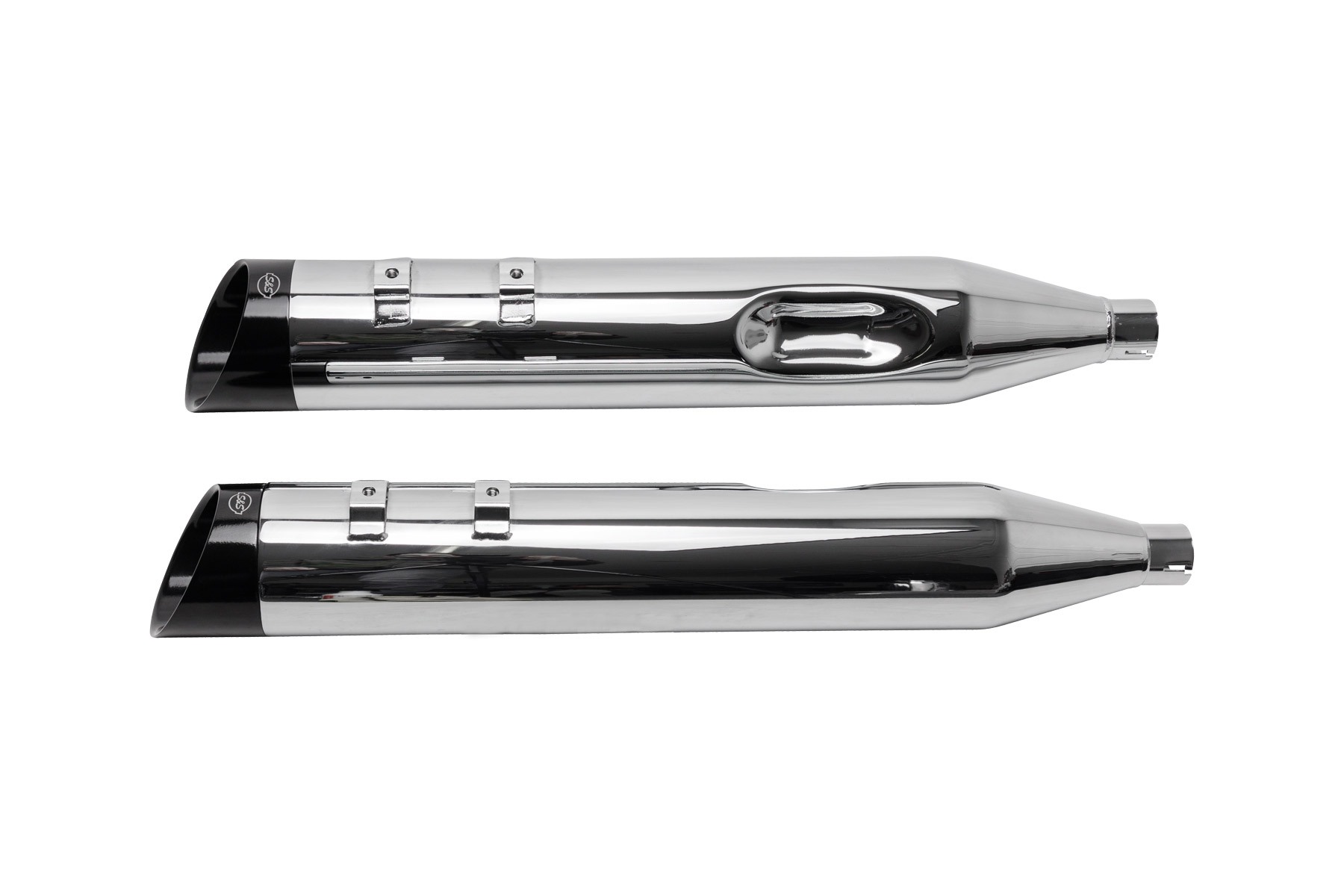 S&S Cycle エスアンドエスサイクル スリップオン Mk45カットラス CHR/BLK BT Touring 95-16 550-1017｜OCC　netshop