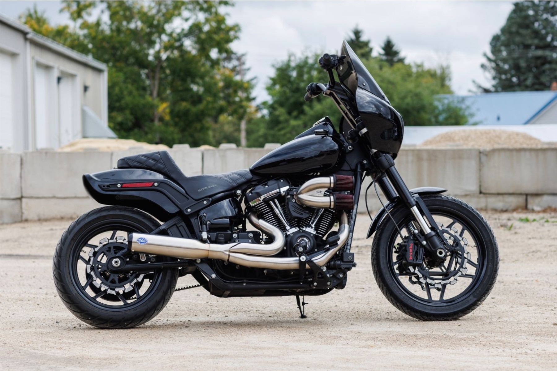 S&S Cycle エスアンドエスサイクル クォリファイア 2-1 フルエキゾースト +CAT Brushed SOFTAIL 18-24 550-1103