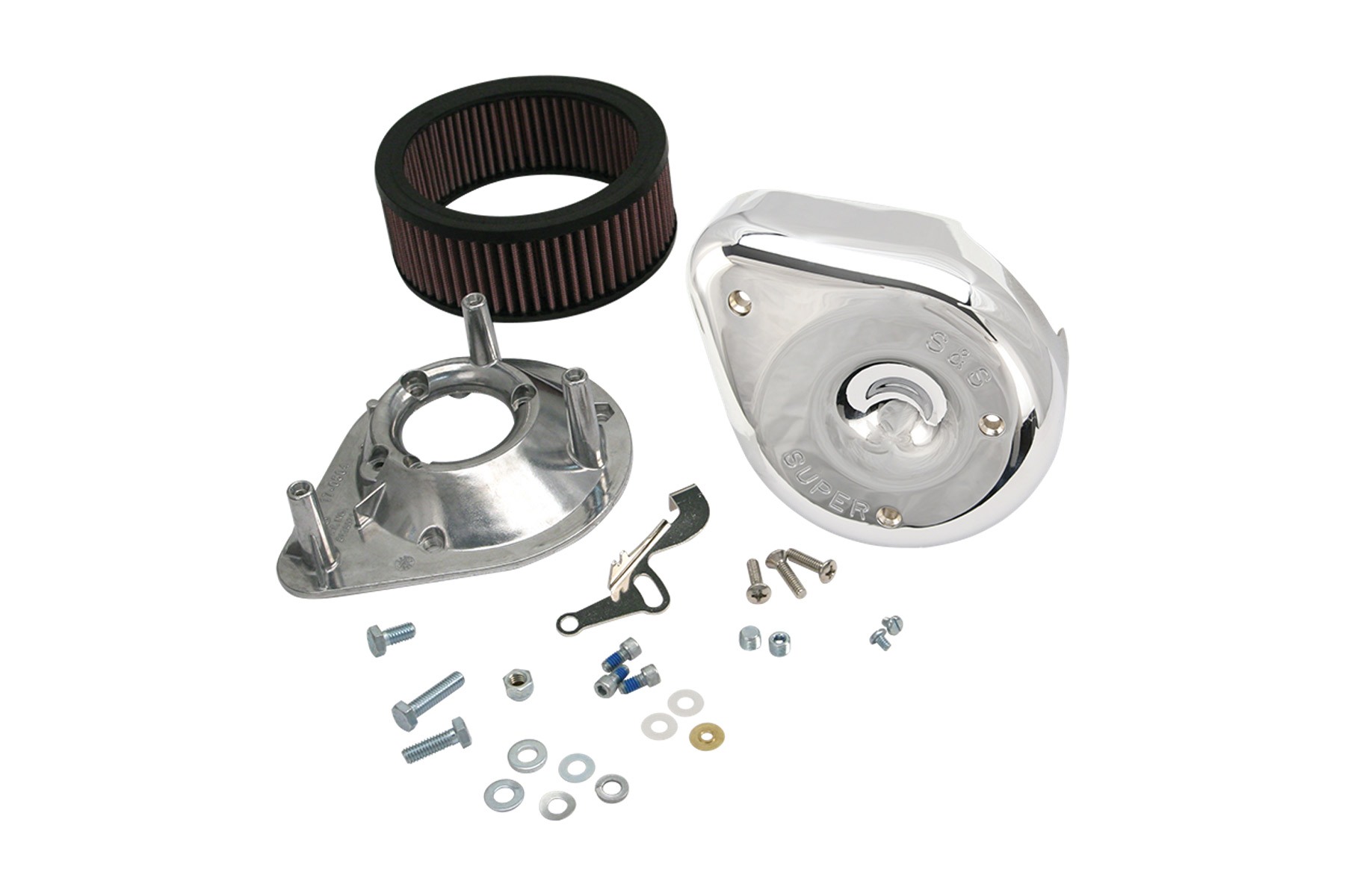 S&S Cycle エスアンドエスサイクル クラシック ティアドロップエアクリーナーキット BIG TWIN 66-84(5ガロンタンク) 17-0440｜OCC　netshop