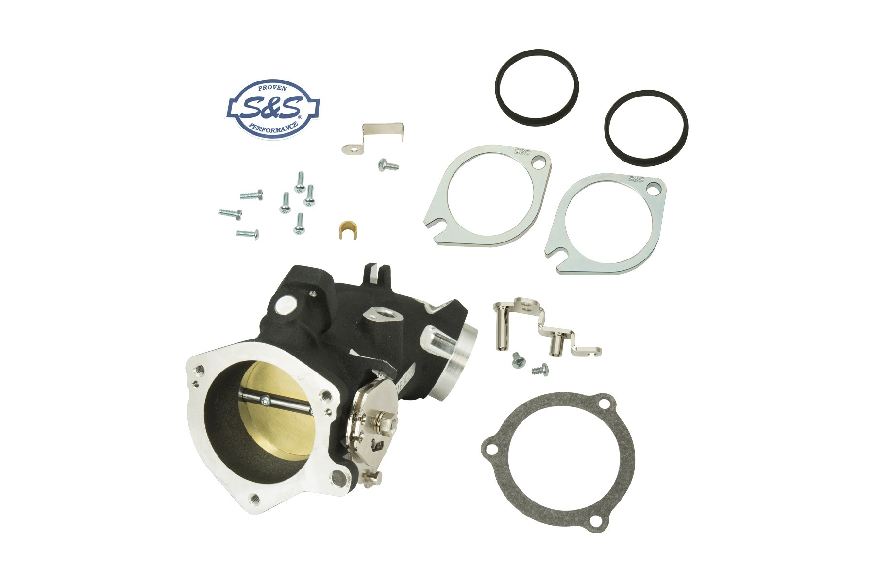 S&S Cycle エスアンドエスサイクル スロットルボディキット リンクルブラック ツインカム 06-17 170-0346