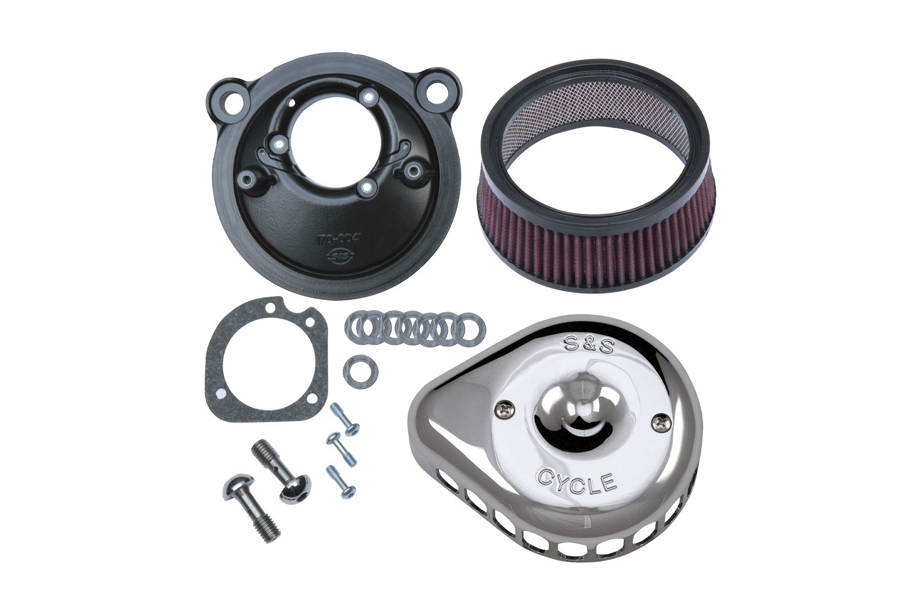S&S Cycle エスアンドエスサイクル ステルス エアクリーナーキット ミニティアドロップ クローム スポーツスター 07-22 170-0439C