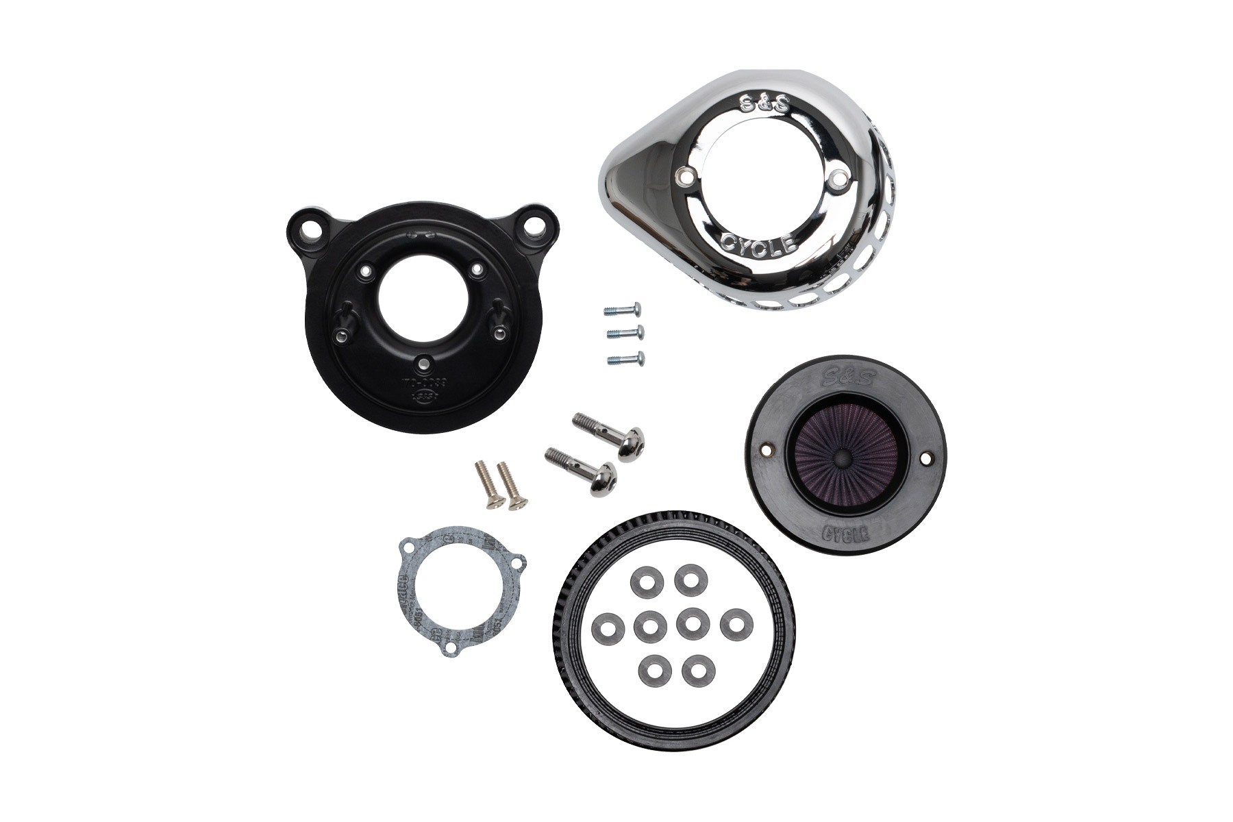 S&S Cycle エスアンドエスサイクル AirStinger エアスティンガーステルス エアクリーナーキット クローム ツインカム(電子スロットル) 08-17 170-0719A