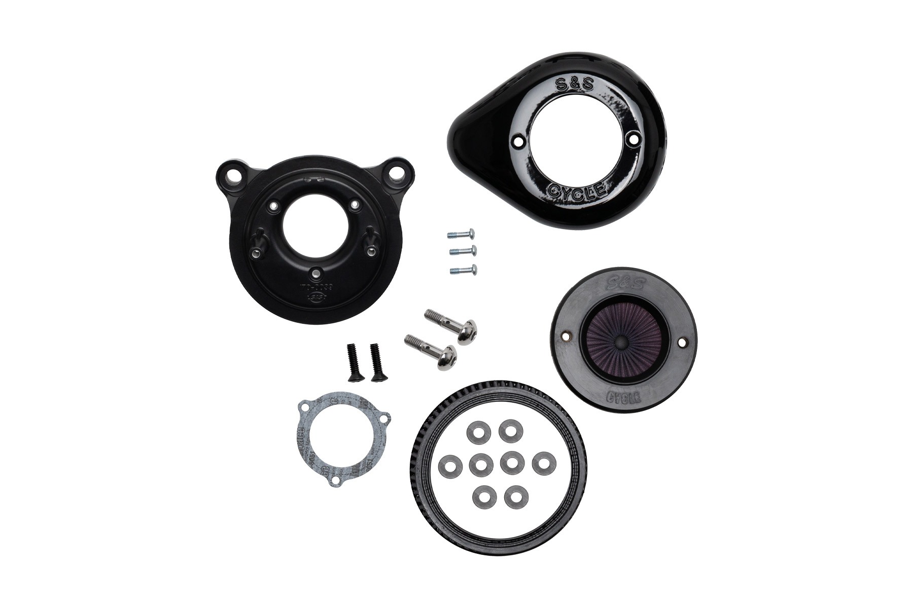 S&S Cycle エスアンドエスサイクル AirStinger エアスティンガーステルス エアクリーナーキット グロスブラック ツインカム(ケーブル2本引) 01-17 170-0722A