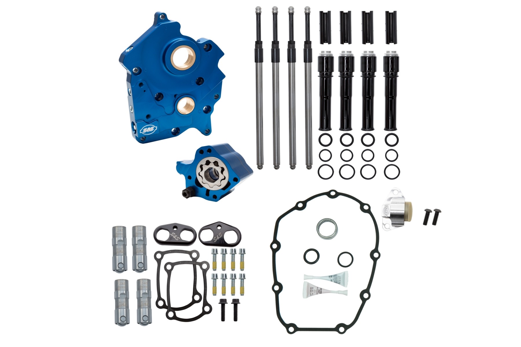 S&S Cycle エスアンドエスサイクル カムチェストキット/ブラックプッシュロッドカバー M8 Water Cooled/チェーンカム用 310-1264