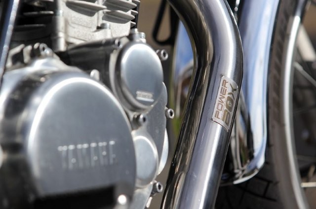 Sptadao SP忠男 YAMAHA SR400( 18 ) POWER BOX パイプ チタンブルー SR4-PB-11