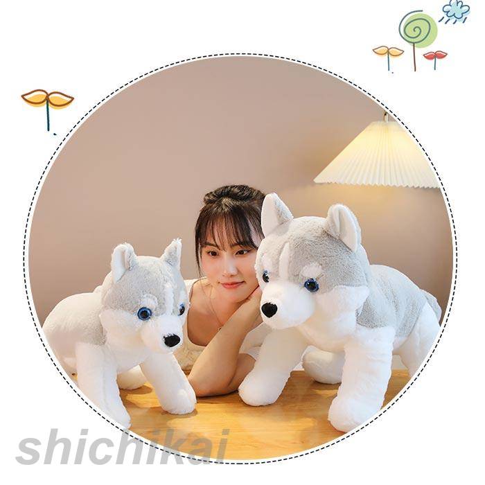 ぬいぐるみ　いぬ　イヌ　犬 　ハスキー　リアル　ふわふわ 　癒し　インテリア 　 動物 　 かわいい　誕生日ギフト ギフト
