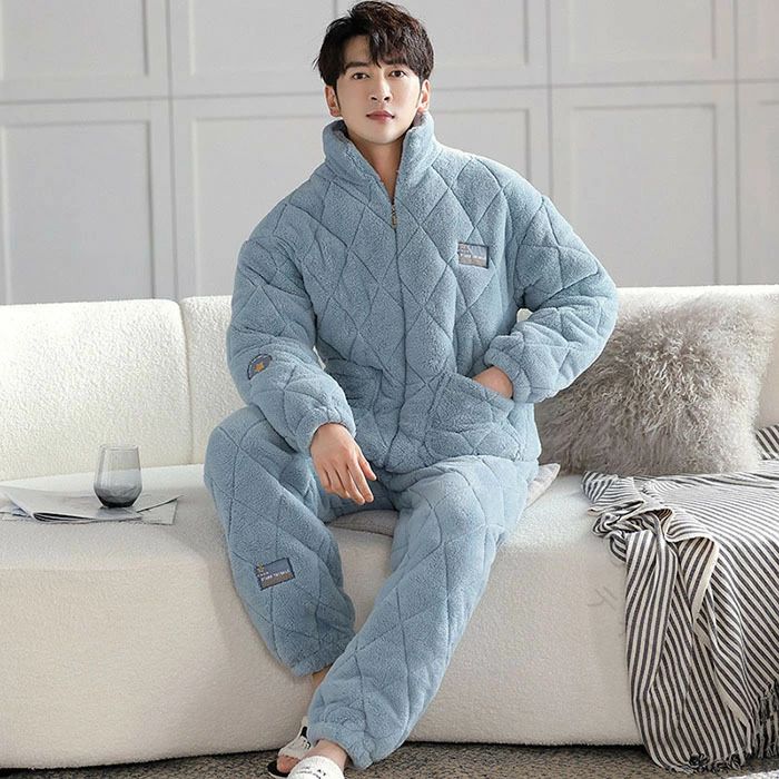 お部屋お召しもの パジャマ セットアップ 綿ネル 裏起毛 超朦々たる 中綿 生あたたかい あったか もこもこ 長袖 前食い違い 上下仕掛ける 冬用 秋 冬 大