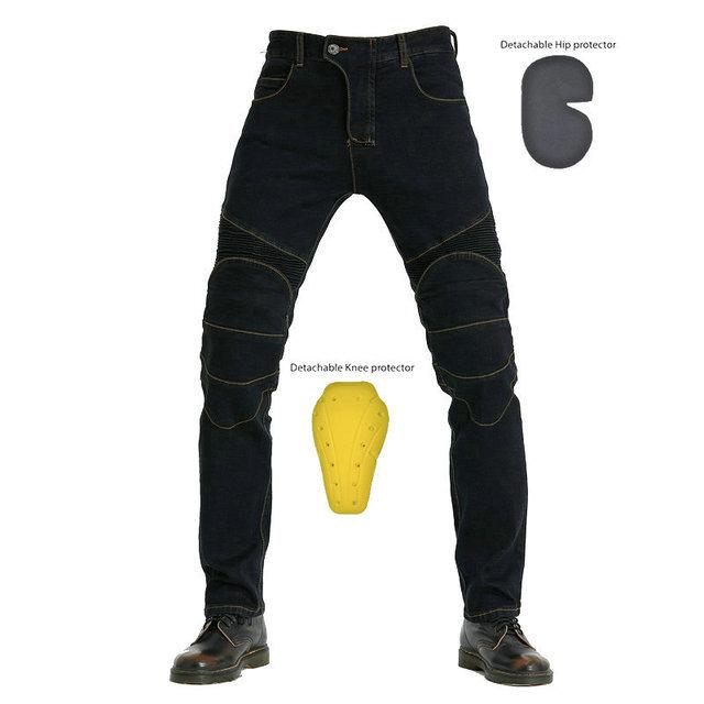 バイクパンツ ライダーパンツ プロテクター付き ジーンズ デニム バイクウェア オートバイ 転倒防護 膝当て 耐久 耐衝撃 膝パッド メン