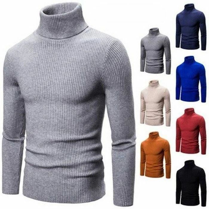 セーター メンズ 19秋冬 ニットセーター 体型カバー ハイネック 長袖 無地 メンズファション 格好 3color S?2XL|OCEAN29 店