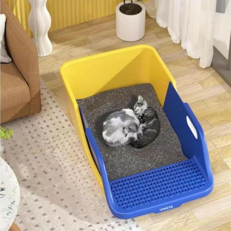 猫室内用便器 大型 多頭飼い 猫用室内用便器 二分の一取りまかなう 広広とした大きさ 開けはなし手合い 深型 シャヴェル付き添い人 小ぎれい 水洗いする可 キャットトイレ 猫