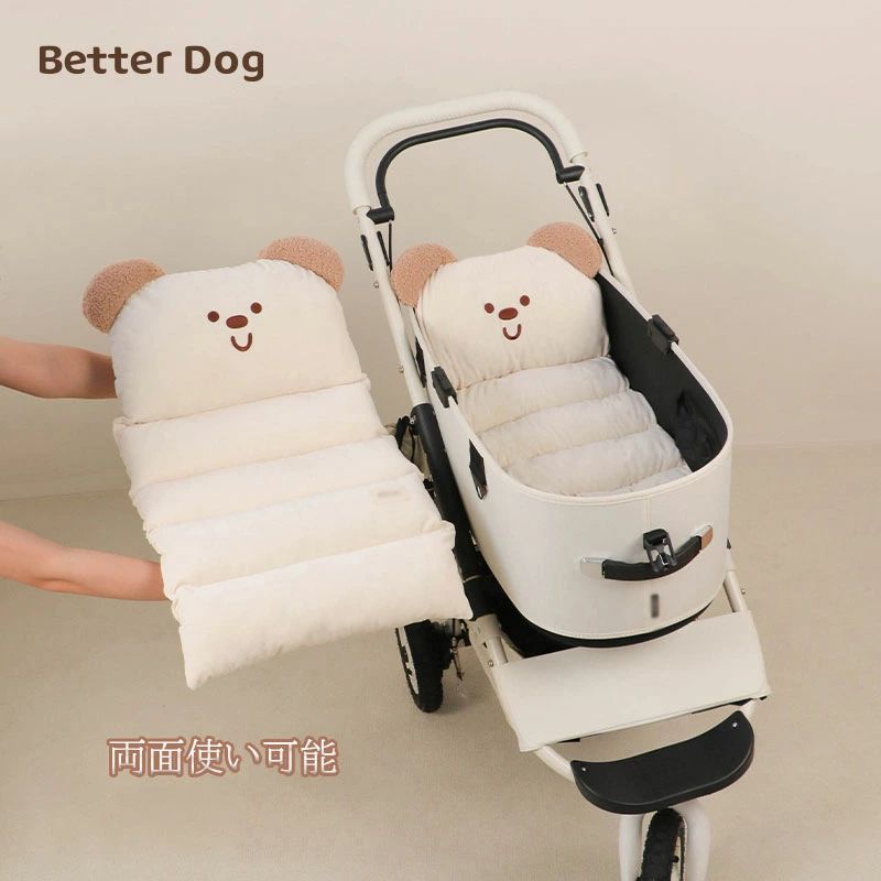 ペットカート クッション ベッド ペットベッド 綿素材 お散歩 中小型犬 猫 もこもこ あごのせクッション 洗濯可能 猫犬兼用ベッドパッ