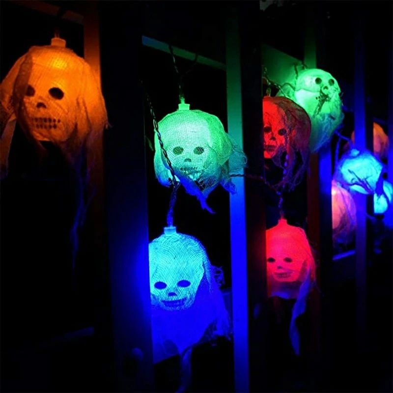 ハロウィン led 20球 3m ハロウィン照明飾り 骸骨 髑髏 ガイコツ ライト 電飾 屋外 室内 ハロインライト 4,256円