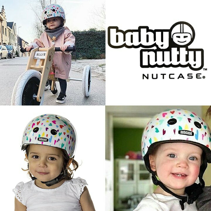 幼児用 日本正規販売品スポーツ アウトドア Nutty ベビーナッティー 首がすわった12ヶ月位 Sgマーク 赤ちゃんヘルメット Sgマーク ハッピーハーツ Nutcase 緊急時 首がすわった12ヶ月位 Hearts ナットケース 自転車ヘルメット 防災 Baby 送料無料 Xxsサイズ Happy
