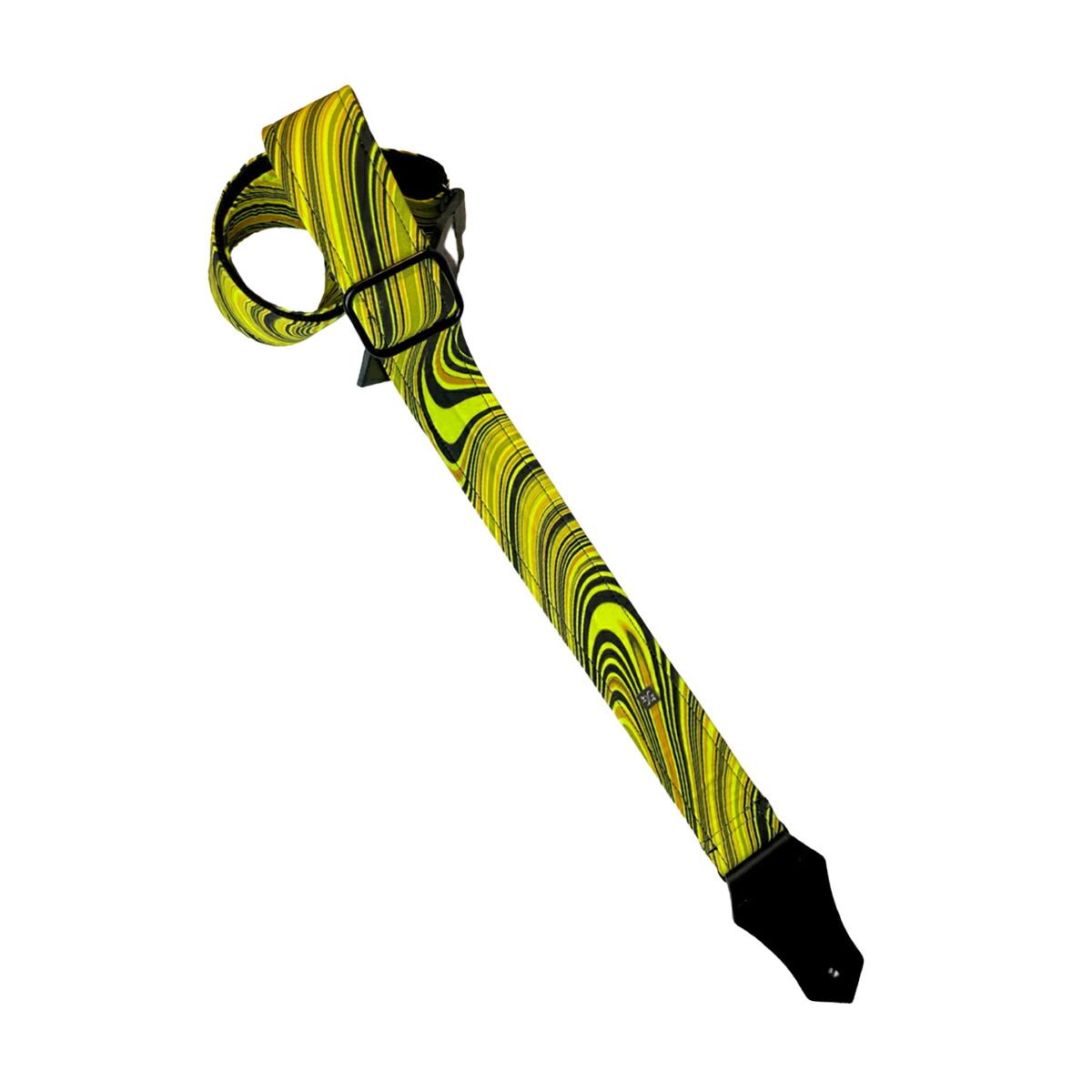 Get'm Get'm ( ゲットム ゲットム ) Good Vibes 2“ Guitar Strap, Groovy Neon Yellow